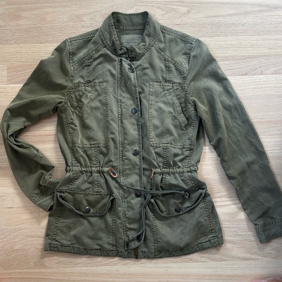 hinge Jackets & Blazers - hinge Olive Green Utility Drawstring Jacket
